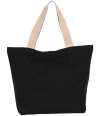 KI5204 Kimood Large Recycled Flat-Bottom Shopping Bag Black / Hemp colour image